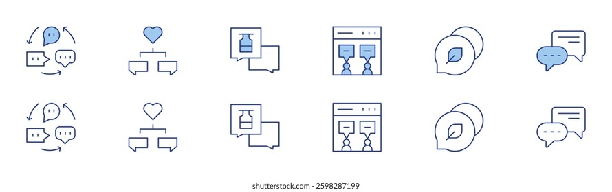 Chat icon set in two styles, Duotone and Thin Line style. Editable stroke. ideas, chat.