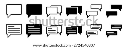 Chat icon set. A set of various communication bubble speech chat message box icon. Useful for website, user interface, mobile apps, presentation, design template and more.