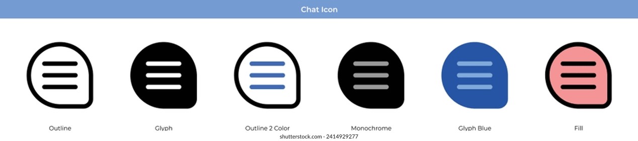 Chat Icon Set Vector Design
