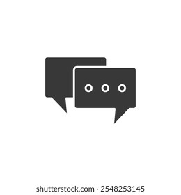 Chat Icon Set Ilustración vectorial en negro