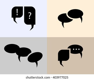 Chat Icon Set Vector Illustration
