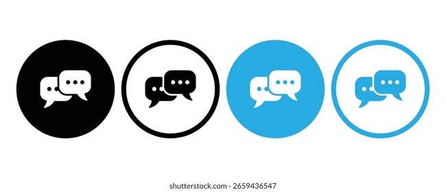 Vector de conjunto de iconos de chat sobre fondo blanco.