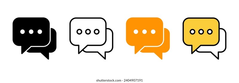 Chat icon set vector. speech bubble sign and symbol. comment icon. message