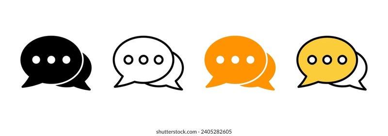 Chat icon set vector. speech bubble sign and symbol. comment icon. message