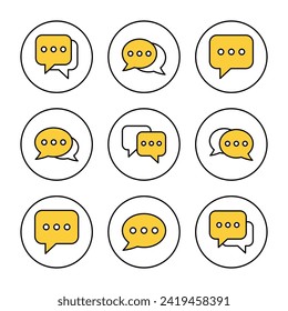 Chat icon set vector. speech bubble sign and symbol. comment icon. message