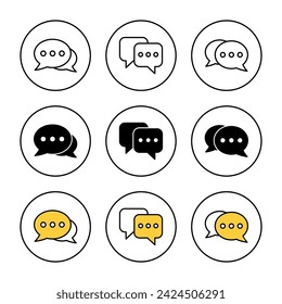 Chat icon set vector. speech bubble sign and symbol. comment icon. message