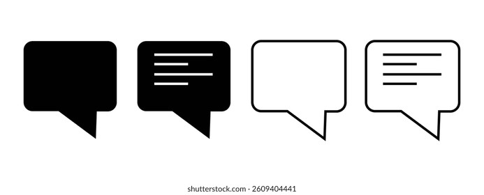 Chat icon set vector. speech bubble, communication, message icon set isolated on white background
