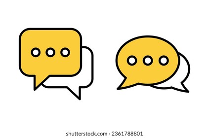 Juego de iconos de chat para aplicaciones web y móviles. símbolo y signo de burbuja de voz. icono de comentario. mensaje