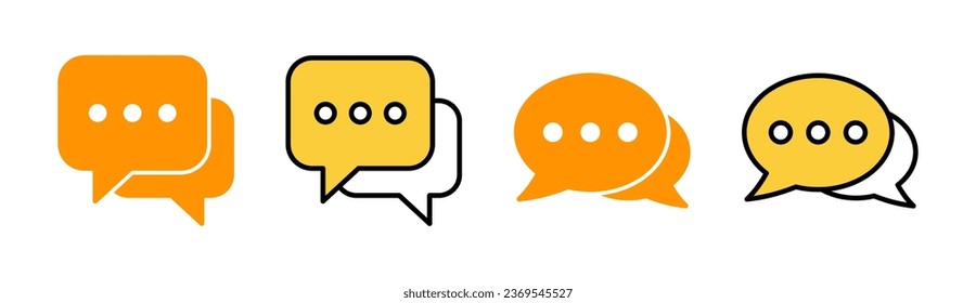 Chat icon set for web and mobile app. speech bubble sign and symbol. comment icon. message