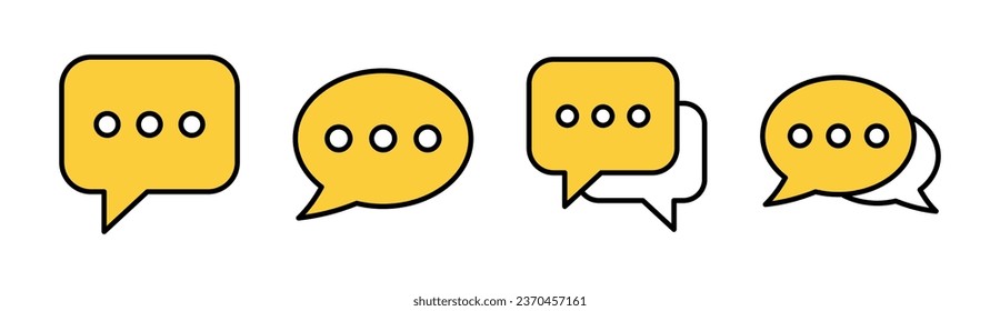 Chat icon set for web and mobile app. speech bubble sign and symbol. comment icon. message