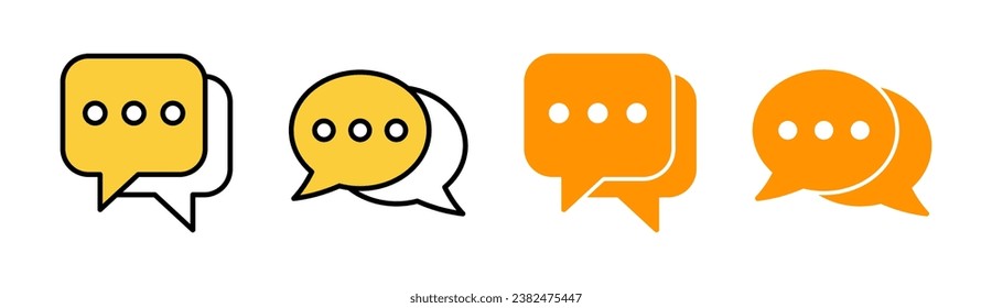 Chat icon set for web and mobile app. speech bubble sign and symbol. comment icon. message
