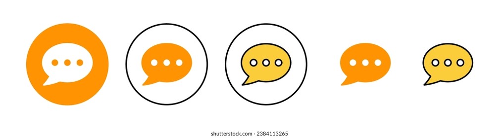 Juego de iconos de chat para aplicaciones web y móviles. símbolo y signo de burbuja de voz. icono de comentario. mensaje
