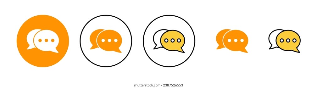 Juego de iconos de chat para aplicaciones web y móviles. símbolo y signo de burbuja de voz. icono de comentario. mensaje