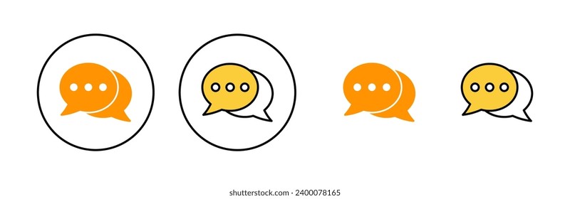 Chat icon set for web and mobile app. speech bubble sign and symbol. comment icon. message