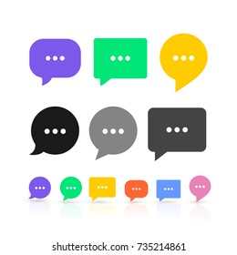 Chat icon set. For your design, computer technology, poster, infographic. Vector illustration. Isolated on white background.