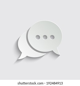 Chat icon with shadow on a grey background