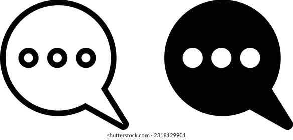 Chat icon sheet, simple trendy flat style line and solid Isolated vector illustration on white background.