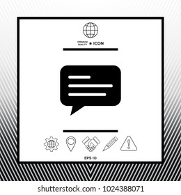 Chat icon sign with text symbol
