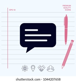 Chat icon sign with text symbol