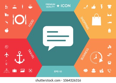 Chat icon sign with text symbol