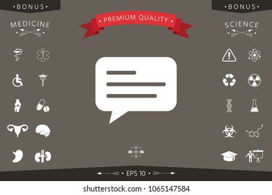 Chat icon sign with text symbol