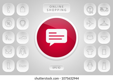 Chat icon sign with text symbol
