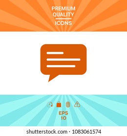 Chat icon sign with text symbol