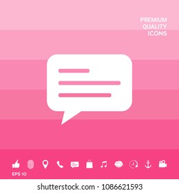 Chat icon sign with text symbol