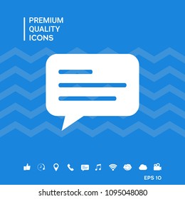 Chat icon sign with text symbol