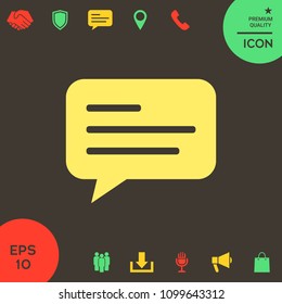 Chat icon sign with text symbol