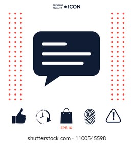 Chat icon sign with text symbol
