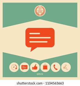 Chat icon sign with text symbol
