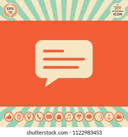 Chat icon sign with text symbol