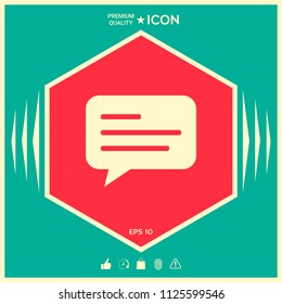 Chat icon sign with text symbol