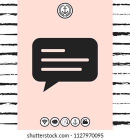 Chat icon sign with text symbol