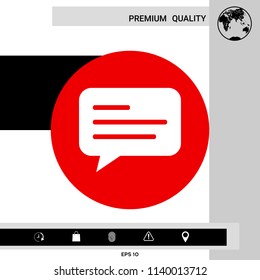 Chat icon sign with text symbol