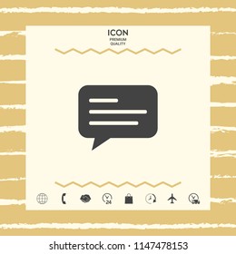 Chat icon sign with text symbol