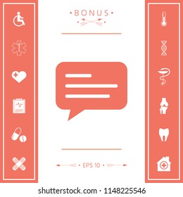Chat icon sign with text symbol