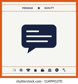 Chat icon sign with text symbol