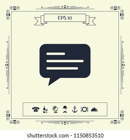 Chat icon sign with text symbol