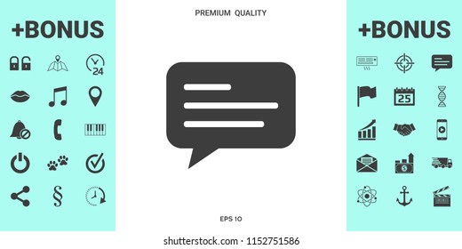 Chat icon sign with text symbol