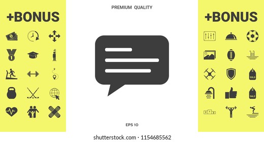 Chat icon sign with text symbol