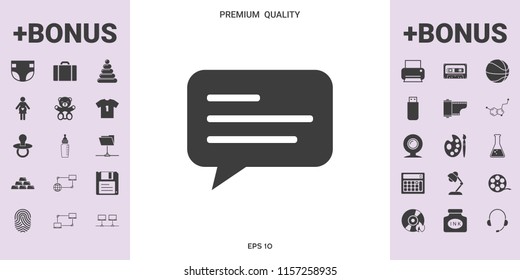 Chat icon sign with text symbol - graphic elements for your design