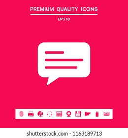Chat icon sign with text symbol