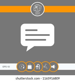 Chat icon sign with text symbol