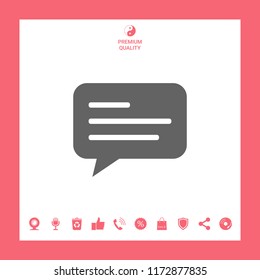 Chat icon sign with text symbol