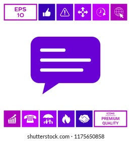 Chat icon sign with text symbol