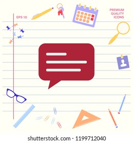 Chat icon sign with text symbol