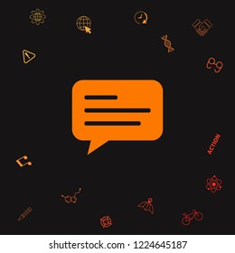 Chat icon sign with text symbol. Graphic elements for your design