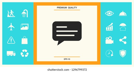 Chat icon sign with text symbol. Graphic elements for your design